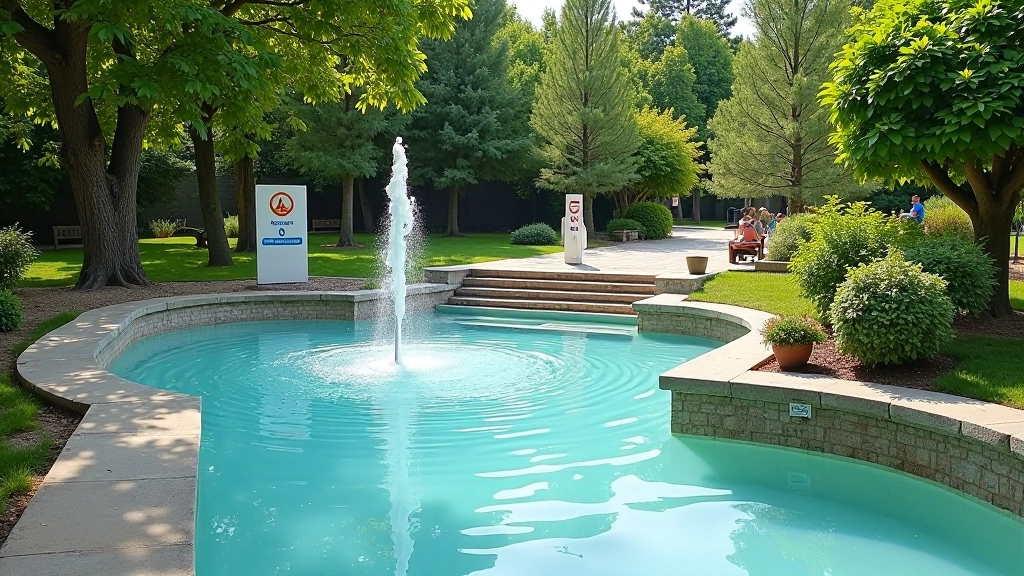 Thermal water immersion area with mineral properties information